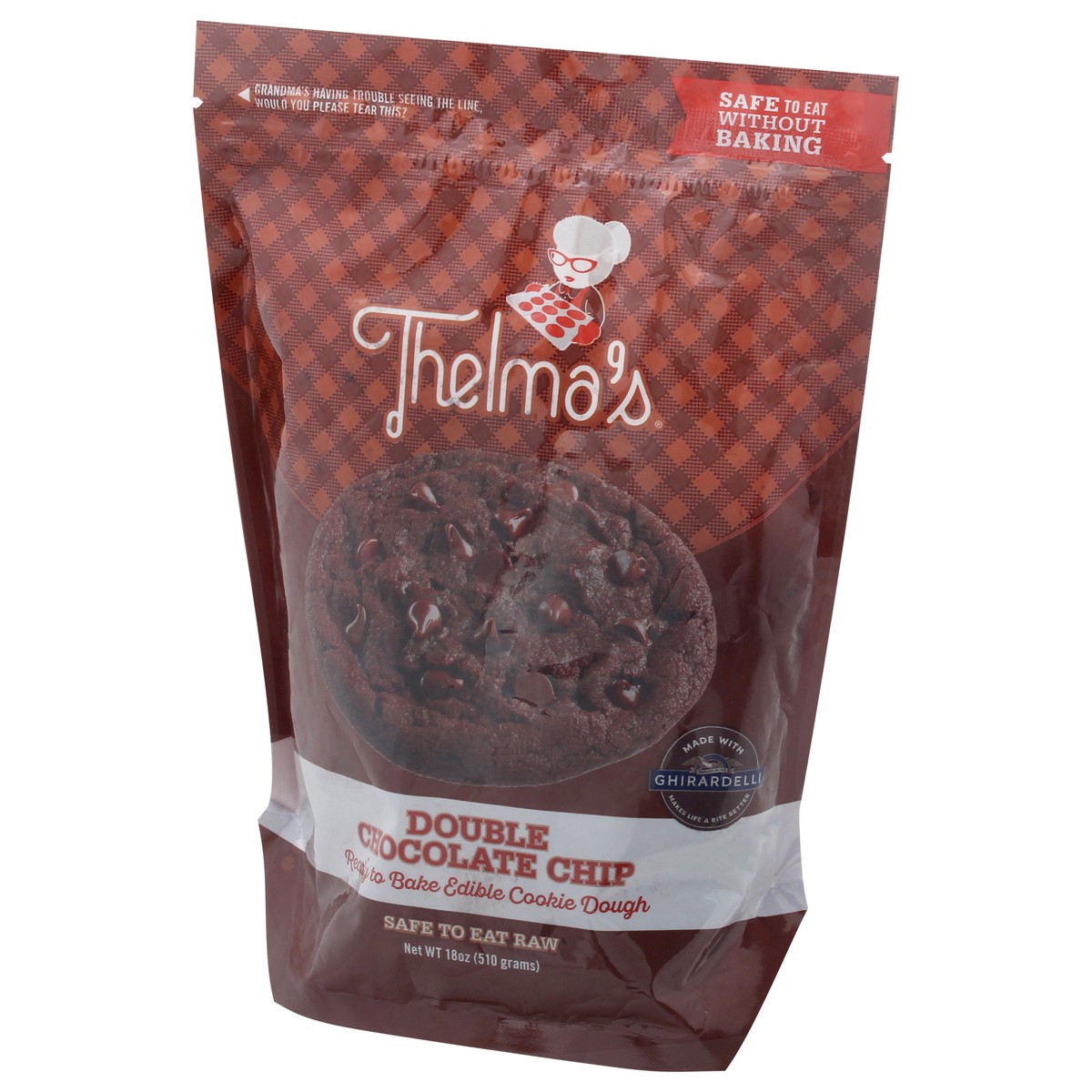 slide 5 of 9, Thelma's Double Chocolate Chip Cookie Dough 18 oz, 18 oz