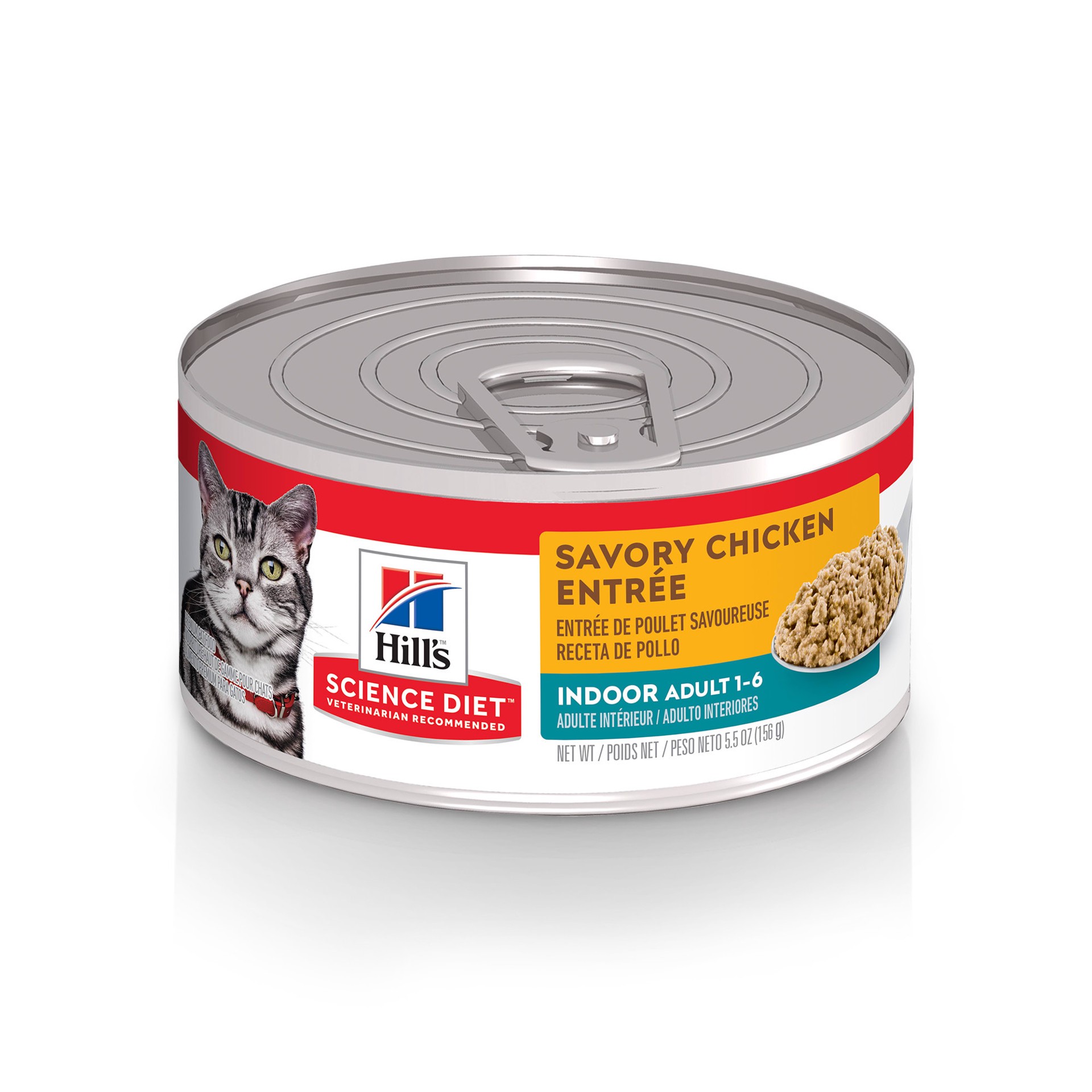 slide 1 of 7, Hill's Science Diet Adult Indoor Savory Chicken Entree Canned Wet Cat Food, 5.5 oz, 5.5 oz