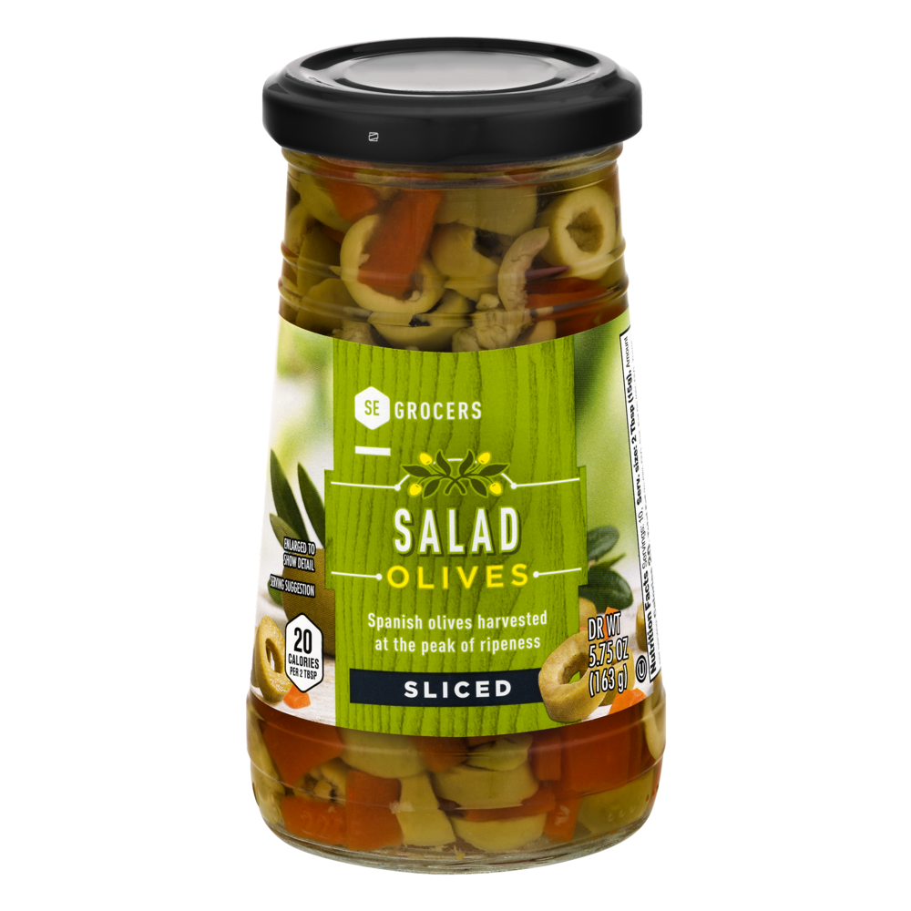 slide 1 of 1, SE Grocers Sliced Salad Olives, 5.7 oz