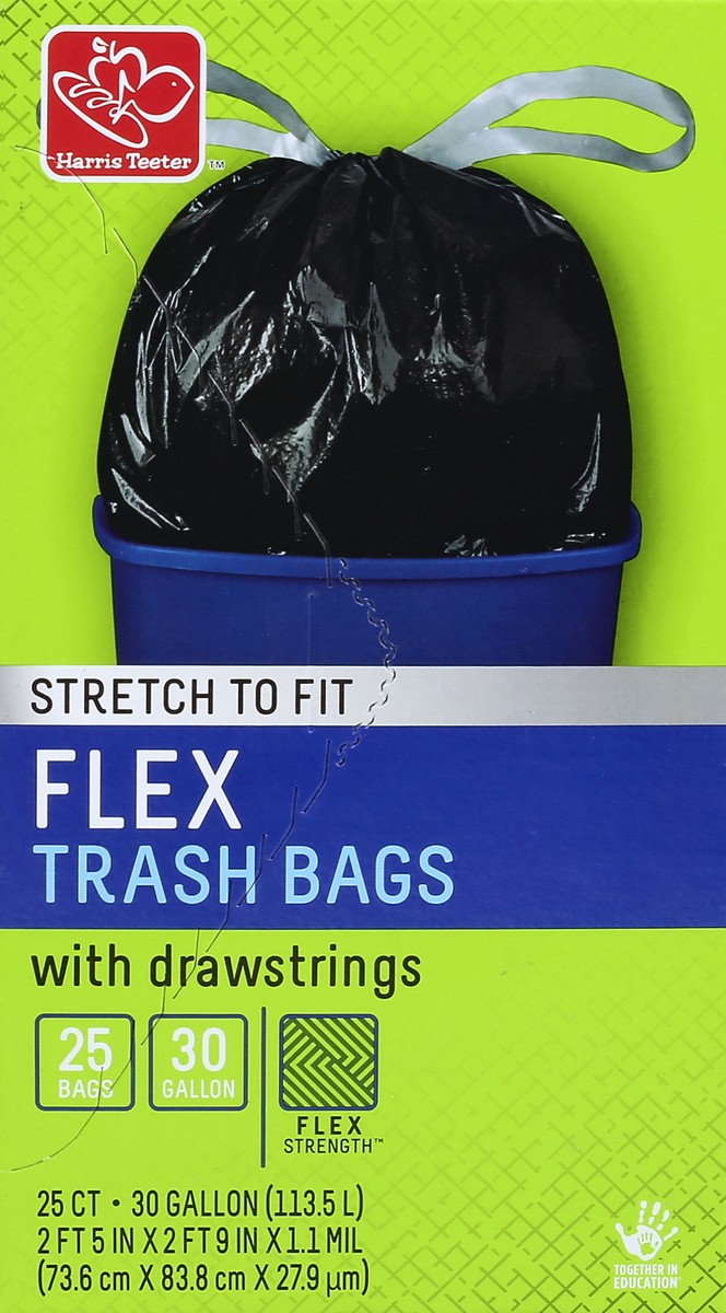 slide 3 of 5, Harris Teeter Flex/Gripper Trash Bag 30Gl, 25 ct