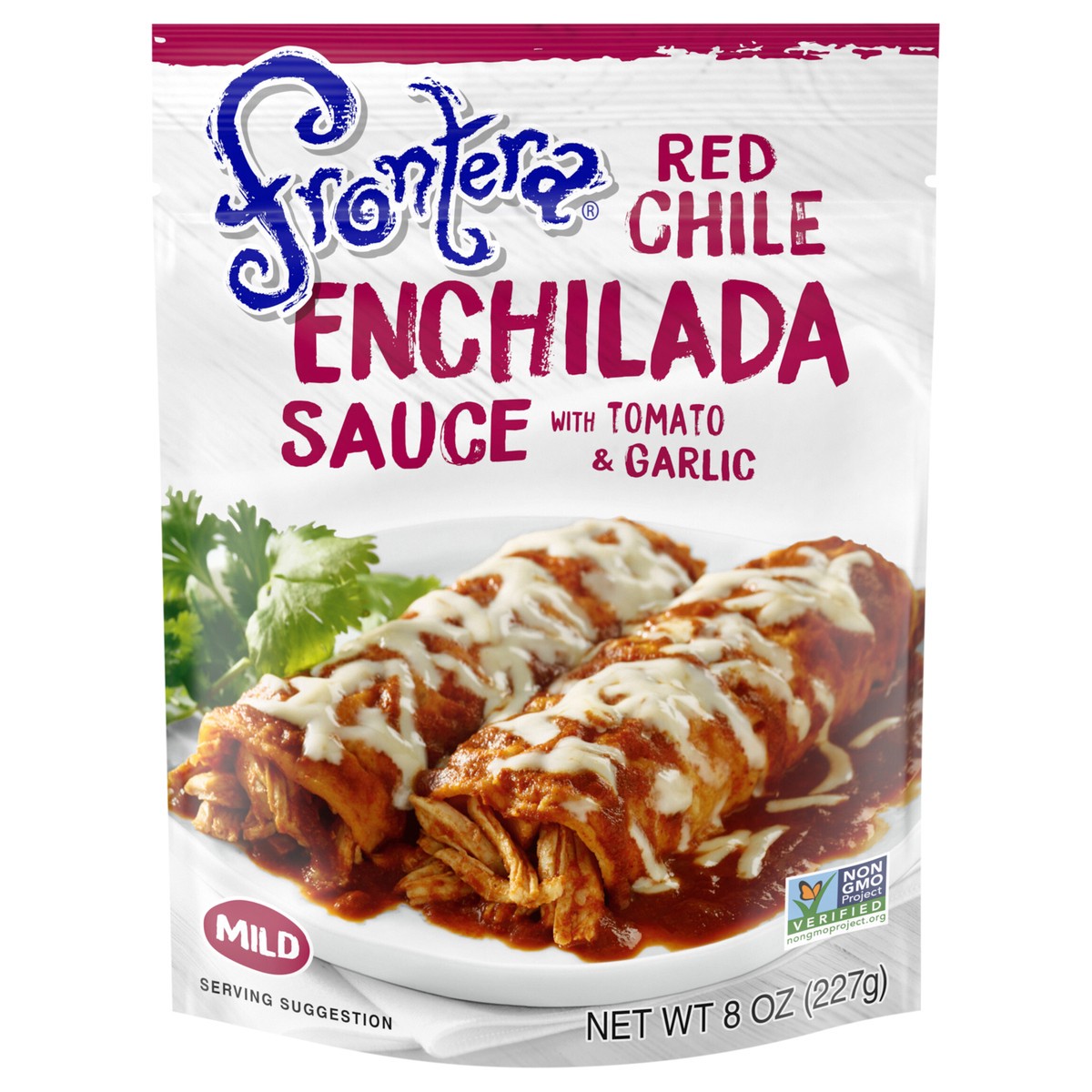 slide 1 of 3, Frontera Red Chile Mild Enchilada Sauce with Roasted Tomato and Garlic, 8 oz., 8 oz