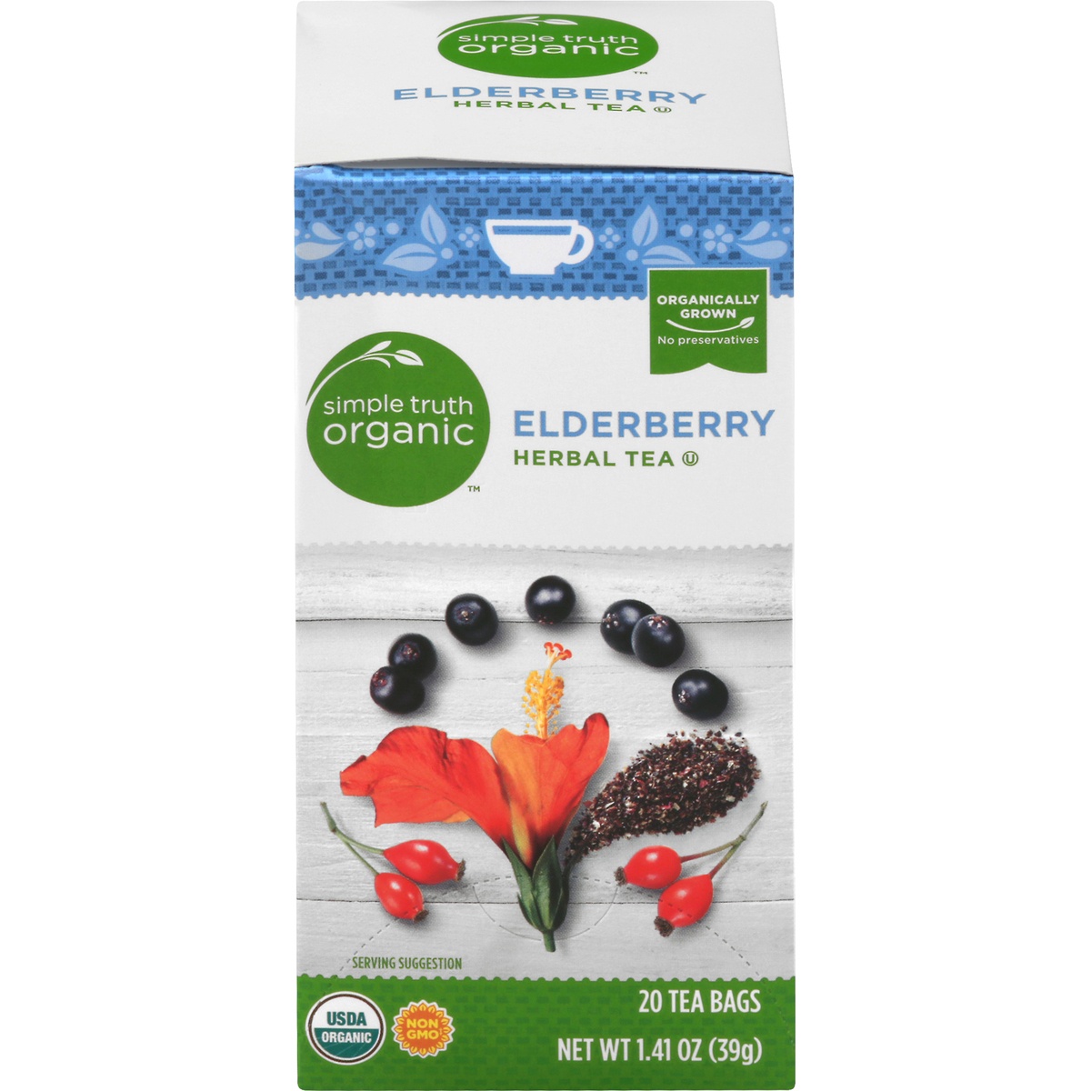 slide 1 of 1, Simple Truth Organic Elderberry Herbal Tea - 20 ct, 20 ct