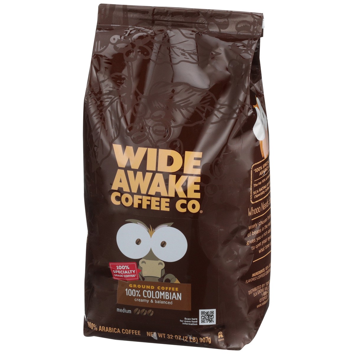 slide 7 of 12, Wide Awake Coffee Co. Medium Roast 100% Colombian 100% Arabica Ground Coffee - 32 oz, 32 oz