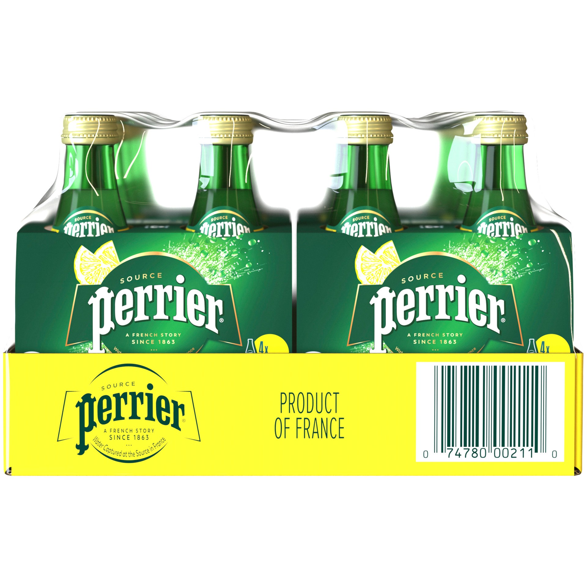 slide 2 of 5, Perrier Lemon Flavored Sparkling Water, 11.15 FL OZ Glass Bottles (24 Count), 267.60 oz