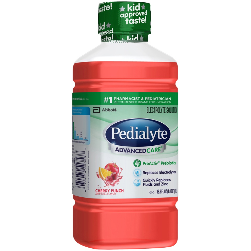 slide 2 of 8, Pedialyte Advancedcare Electrolyte Solution Cherry Punch Ready-To-Drink, 33.8 fl oz