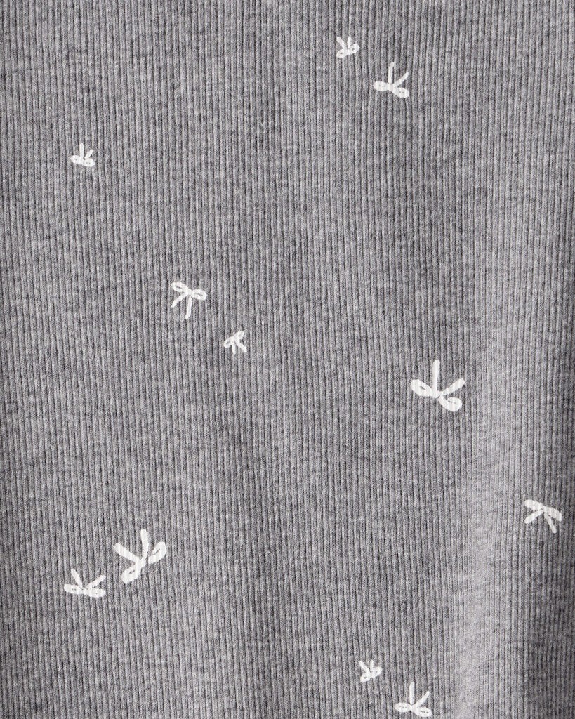 slide 3 of 3, Carter's Carters Toddler Girl 2-Pack Bow Print Cotton Long-Sleeve Tops - Grey/White Grey/White 3T, 1 ct