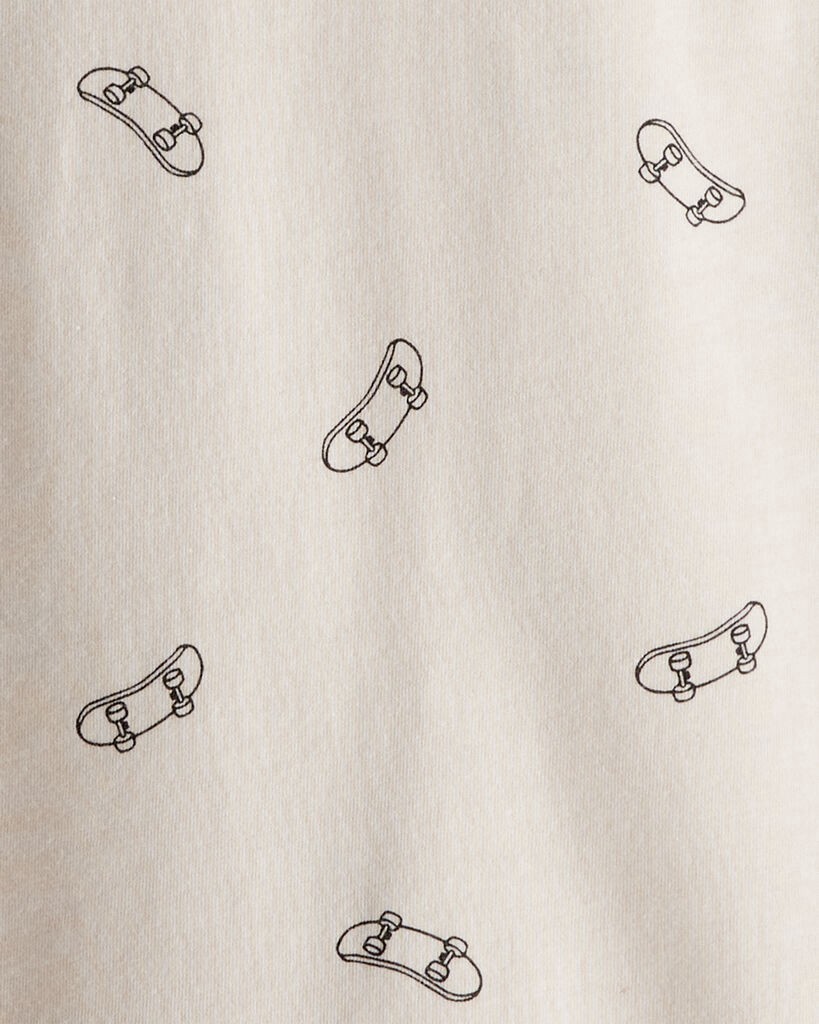 slide 2 of 2, Carter's Carters Boys Skateboard Print Long-Sleeve Graphic Tee - Brown Beige M, 1 ct