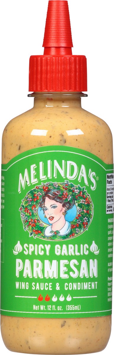 slide 8 of 12, Melinda's Spicy Garlic Parmesan Wing Sauce & Condiment 12 oz, 12 oz