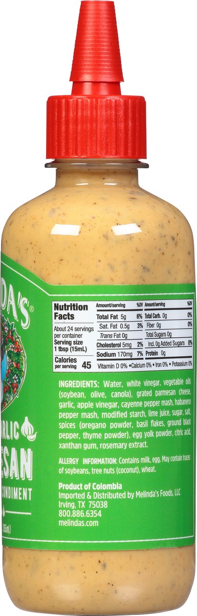 slide 6 of 12, Melinda's Spicy Garlic Parmesan Wing Sauce & Condiment 12 oz, 12 oz