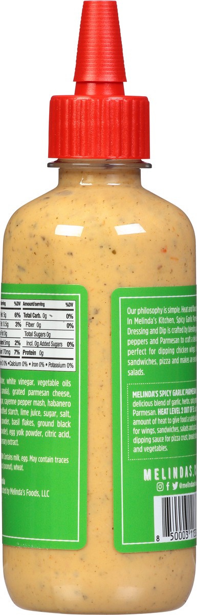 slide 10 of 12, Melinda's Spicy Garlic Parmesan Wing Sauce & Condiment 12 oz, 12 oz