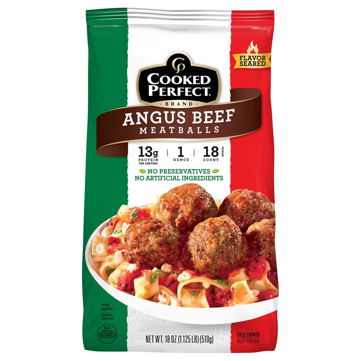 slide 1 of 9, Cooked Perfect Angus Beef Meatballs, 18 oz