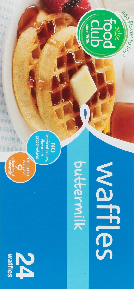 slide 9 of 9, Food Club Family Size Buttermilk Waffles 24 ea, 24 ct