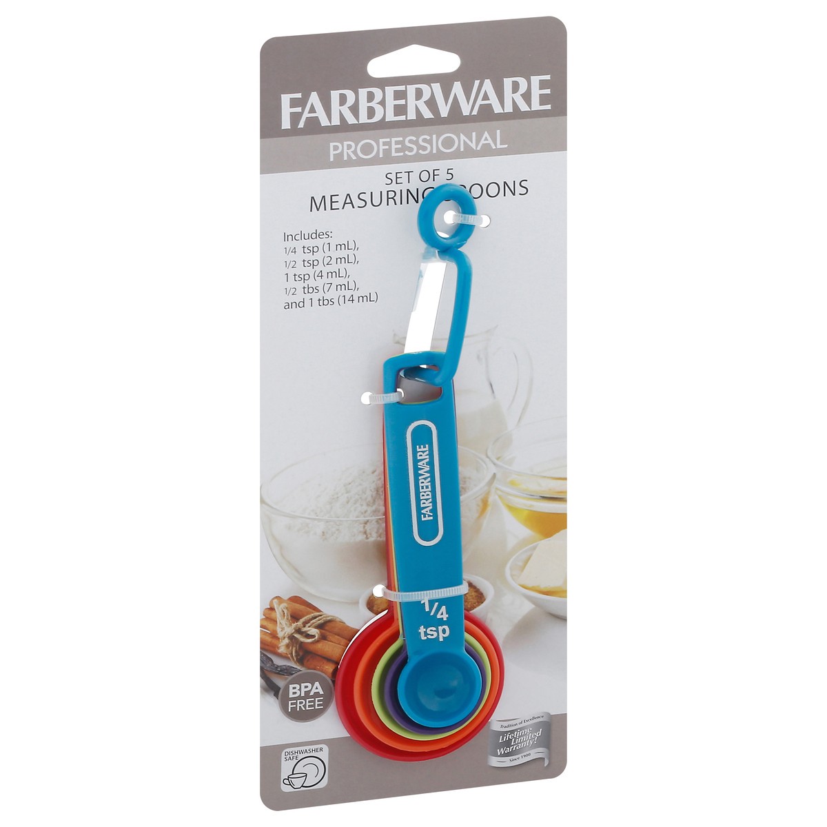 slide 9 of 9, Farberware Professional Set of 5 Measuring Spoons 1 ea Card, 1 ct