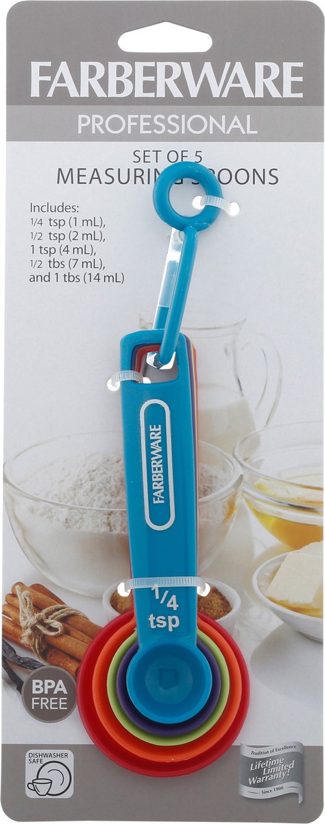 slide 7 of 9, Farberware Professional Set of 5 Measuring Spoons 1 ea Card, 1 ct