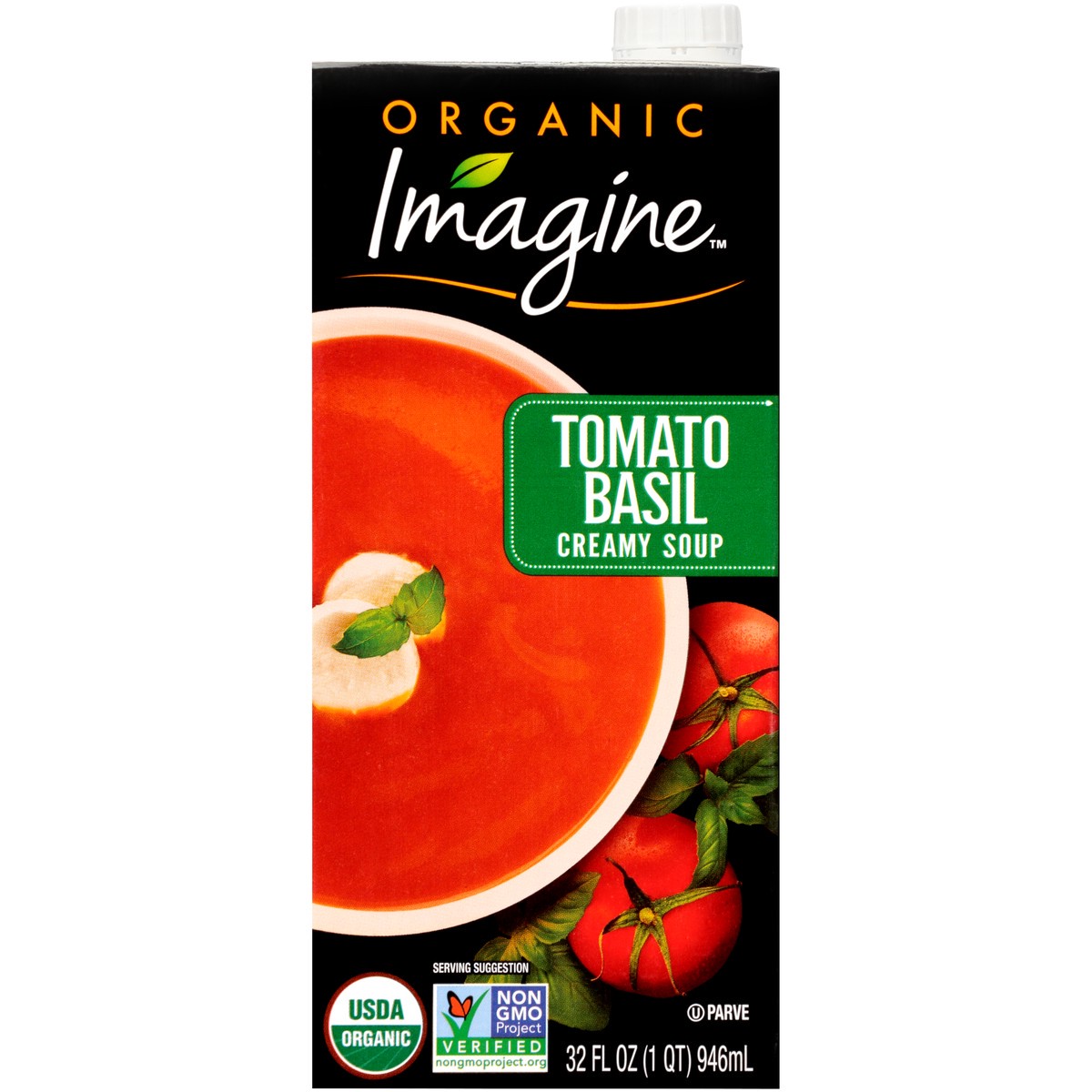 slide 1 of 2, Imagine Organic Tomato Basil Creamy Soup 32 fl. oz. Aseptic Pack, 32 fl oz