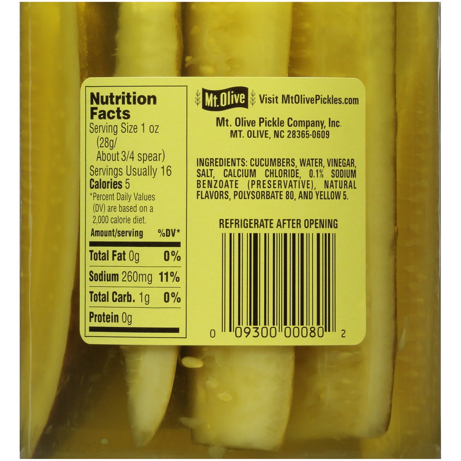 slide 5 of 6, Mt. Olive Kosher Dill Pickle Spears - 24 fl oz jar, 24 oz