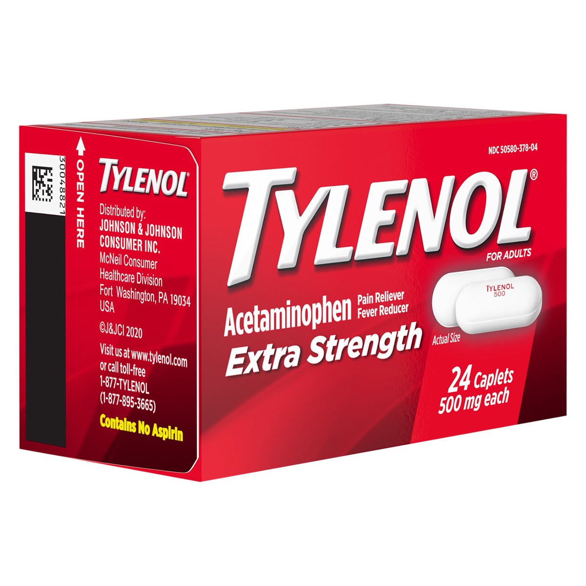 slide 3 of 8, Tylenol Extra Strength Caplets with 500 mg Acetaminophen, Pain Reliever & Fever Reducer, Acetaminophen For Minor Arthritis Pain, Headache, Backache & Menstrual Pain Relief, 24 Ct, 24 ct