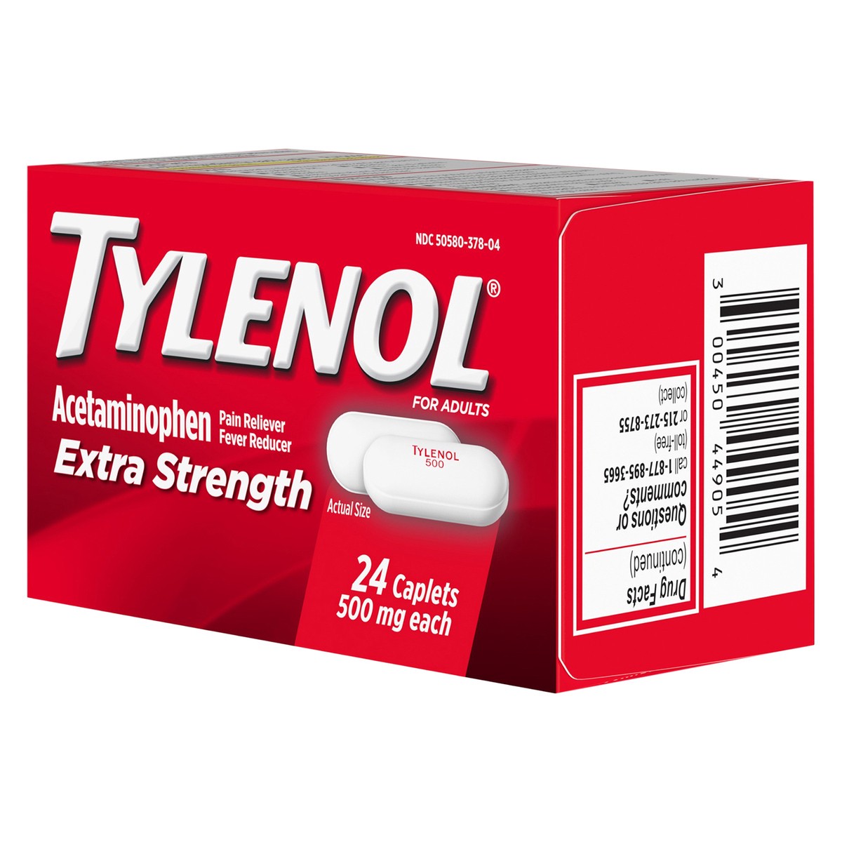 slide 8 of 8, Tylenol Extra Strength Caplets with 500 mg Acetaminophen, Pain Reliever & Fever Reducer, Acetaminophen For Minor Arthritis Pain, Headache, Backache & Menstrual Pain Relief, 24 Ct, 24 ct