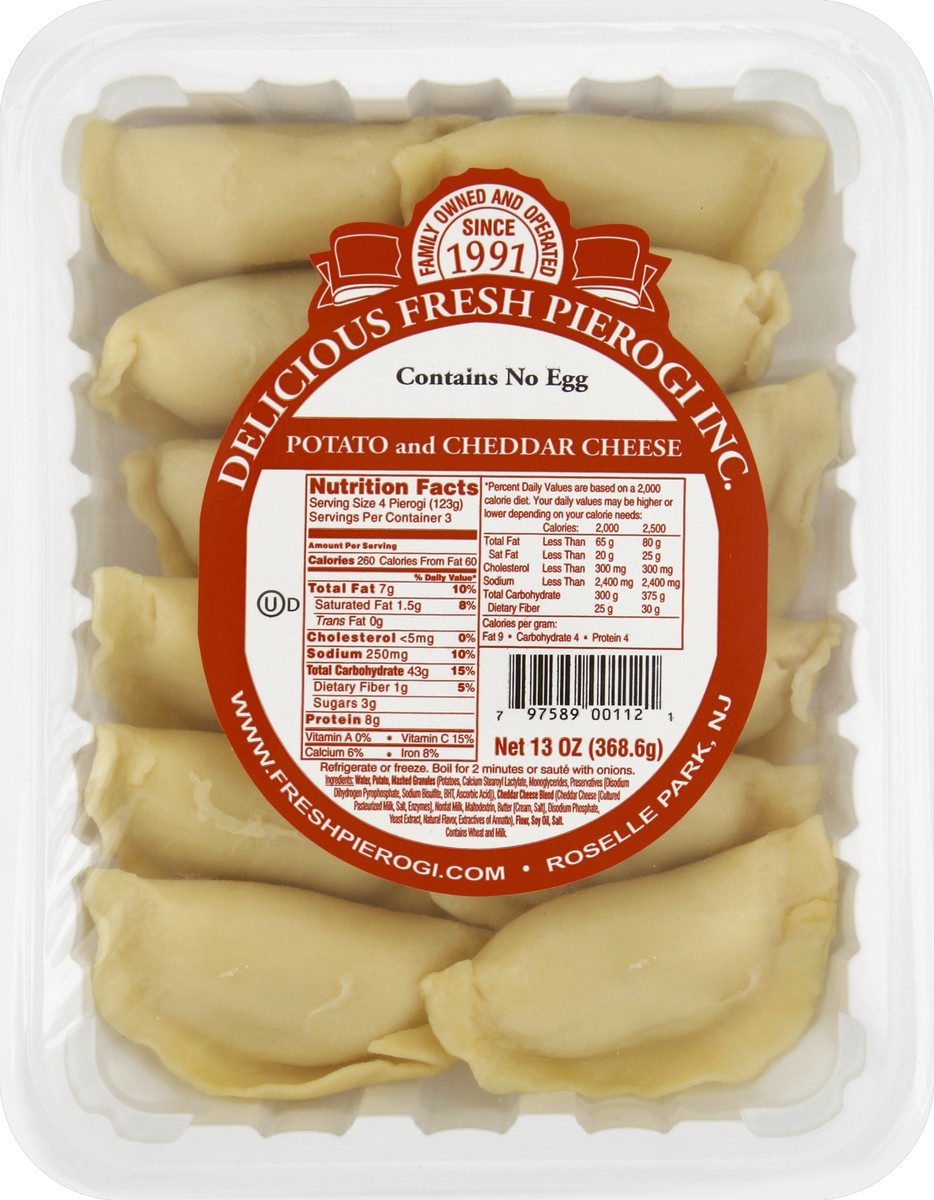 slide 4 of 4, Delicious Fresh Pierogi Potato and Cheddar Cheese Pierogies, 13 oz