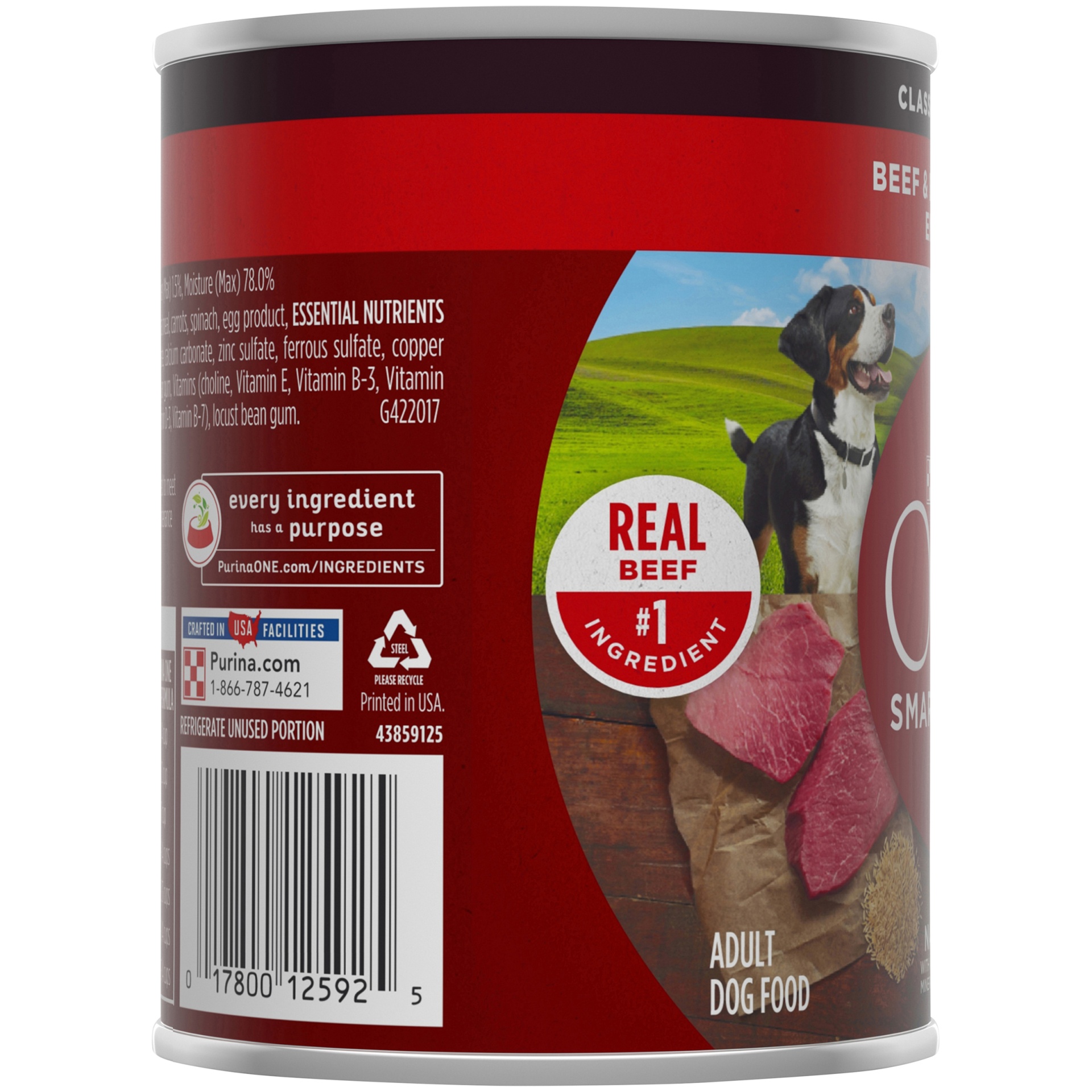 slide 2 of 6, Purina ONE Classic Ground Beef & Brown Rice Entree Wet Dog Food, 13 oz