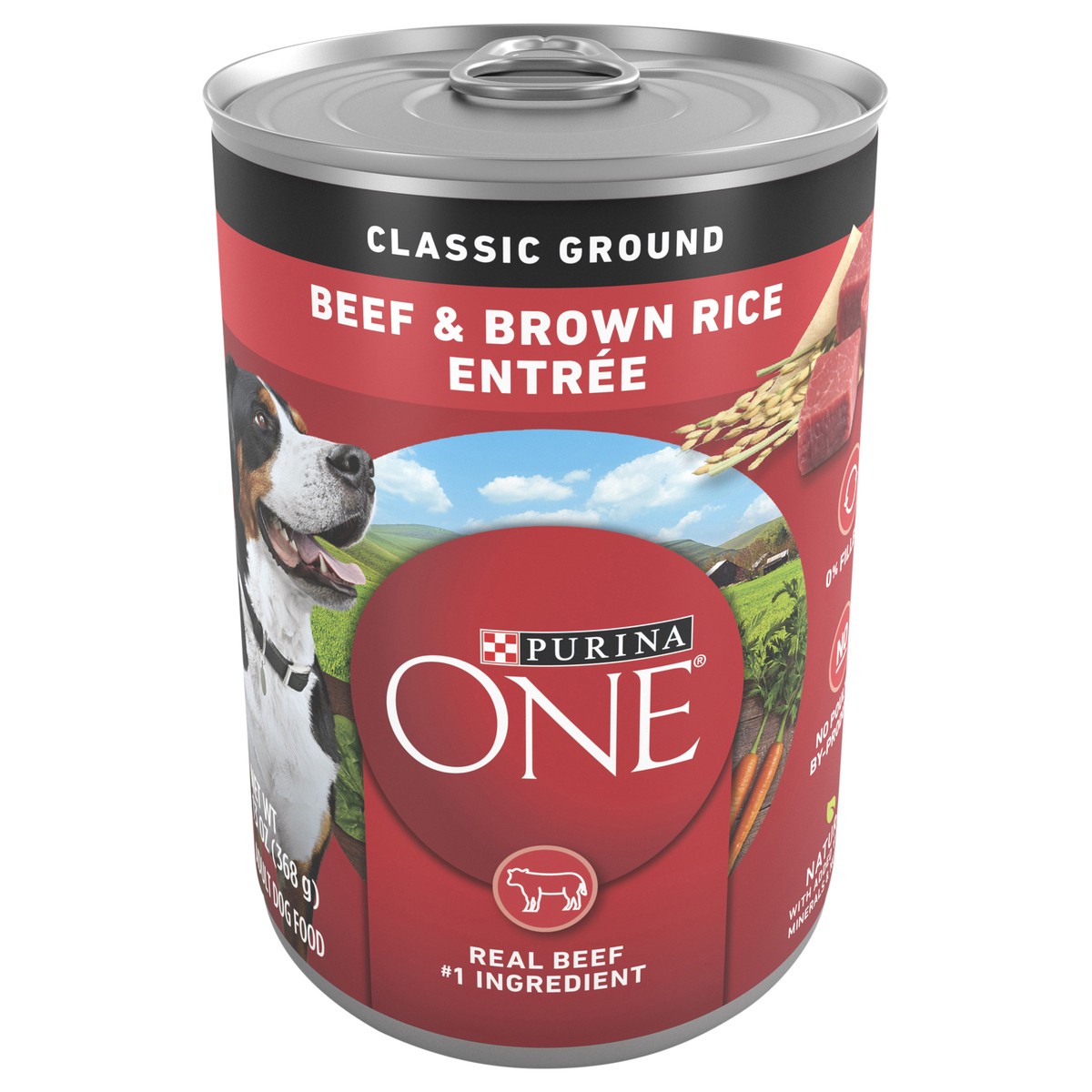 slide 1 of 7, Purina ONE Classic Ground Beef and Brown Rice Entree Adult Wet Dog Food - 13 oz. Can, 13 oz