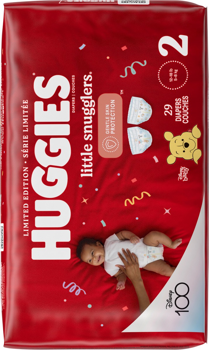 slide 4 of 9, Huggies Little Snugglers Baby Diapers, Size 2 (12-18 lbs), 29 Ct, 29 ct