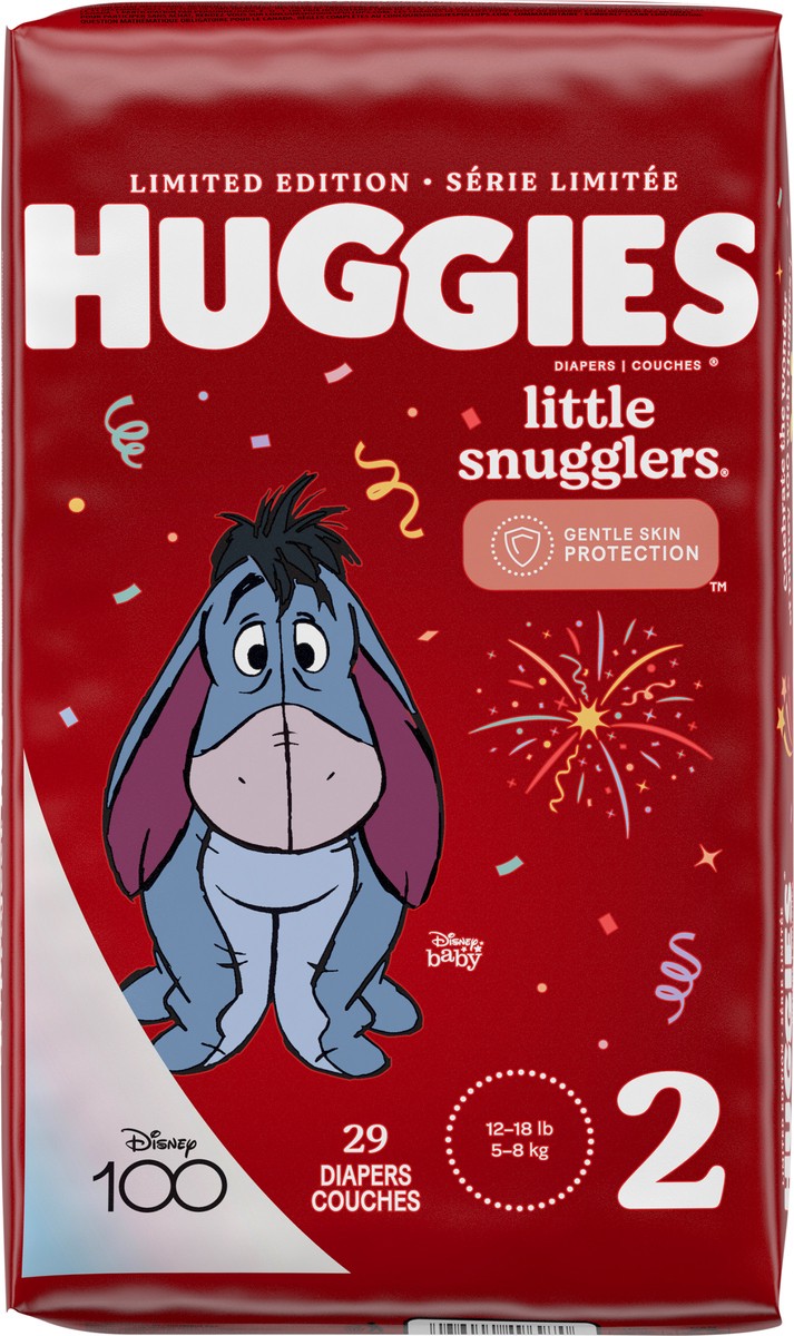 slide 5 of 9, Huggies Little Snugglers Baby Diapers, Size 2 (12-18 lbs), 29 Ct, 29 ct