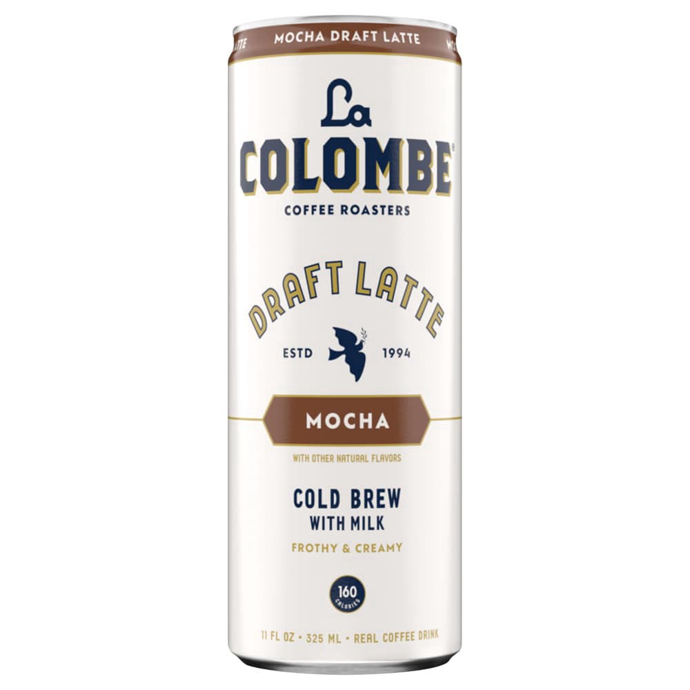 slide 1 of 4, La Colombe Coffee, Mocha Draft Latte, 11 fl oz Cans, 11 fl oz