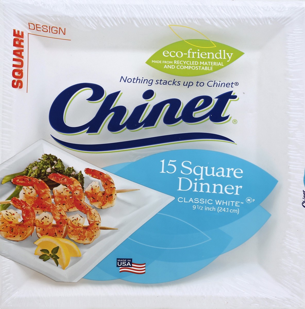 slide 2 of 4, Chinet Paper Square Dinner Plates White, 15 ct