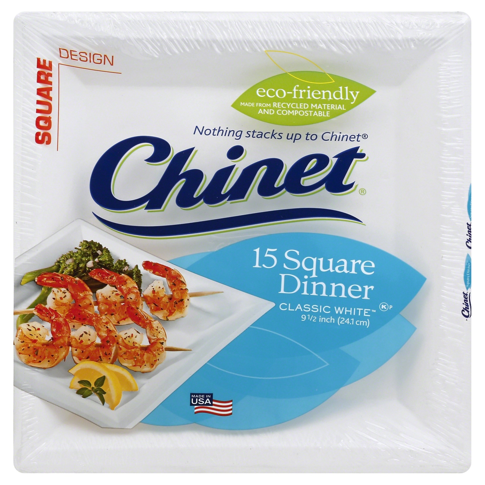 slide 1 of 4, Chinet Paper Square Dinner Plates White, 15 ct