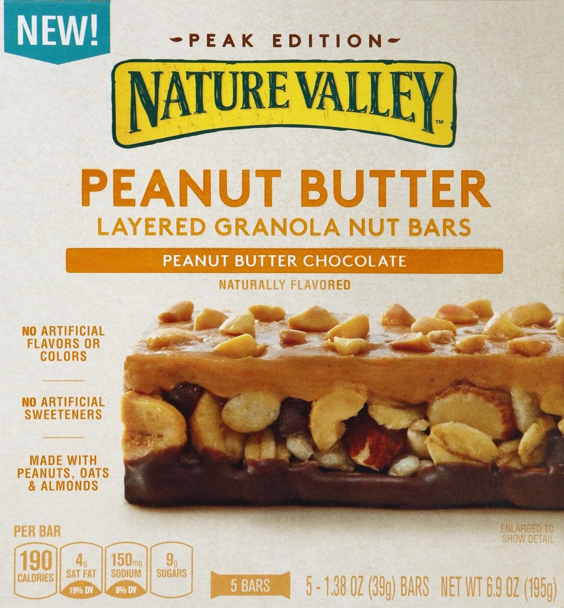 slide 5 of 6, Nature Valley Peanut Butter Chocolate Layered Granola Nut Bars, 6.9 oz