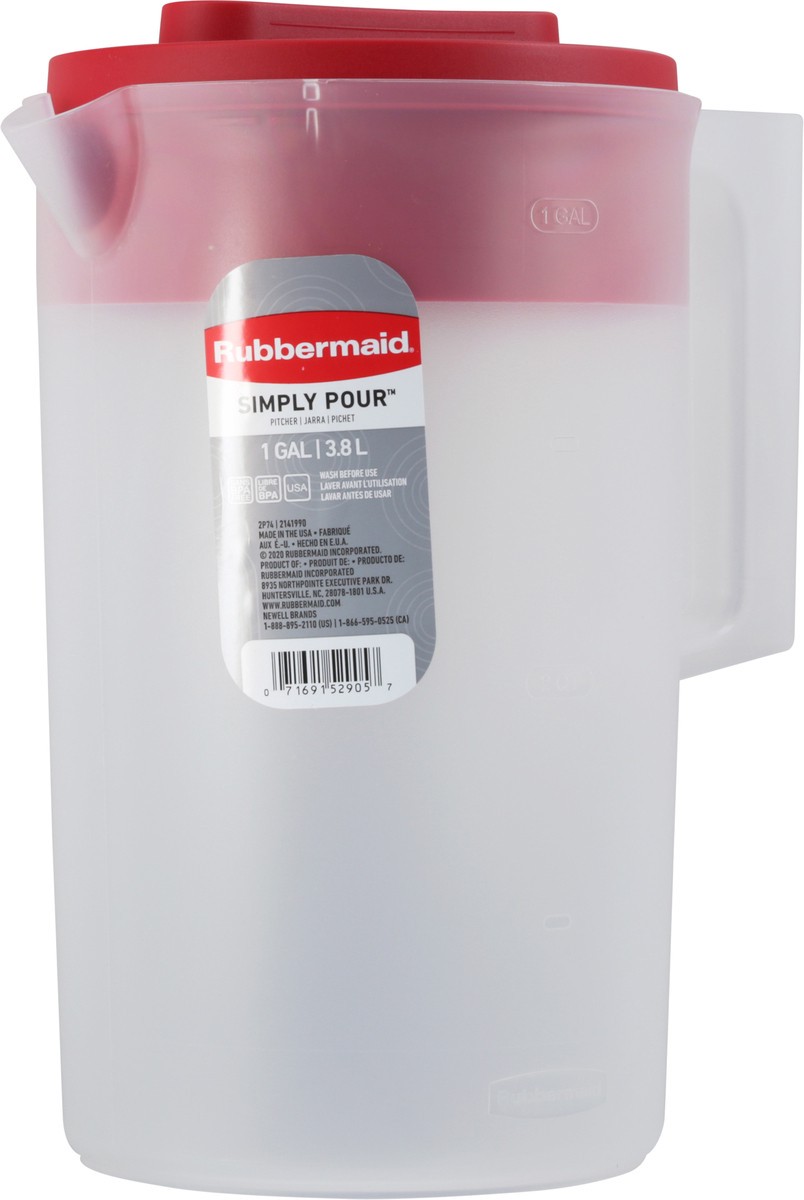 slide 6 of 12, Rubbermaid Simply Pour Pitcher, Plastic Pitcher with Multifunction Lid, 1 ct