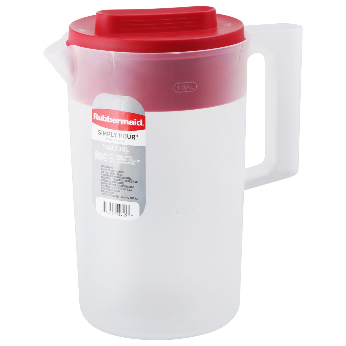 slide 7 of 12, Rubbermaid Simply Pour Pitcher, Plastic Pitcher with Multifunction Lid, 1 ct
