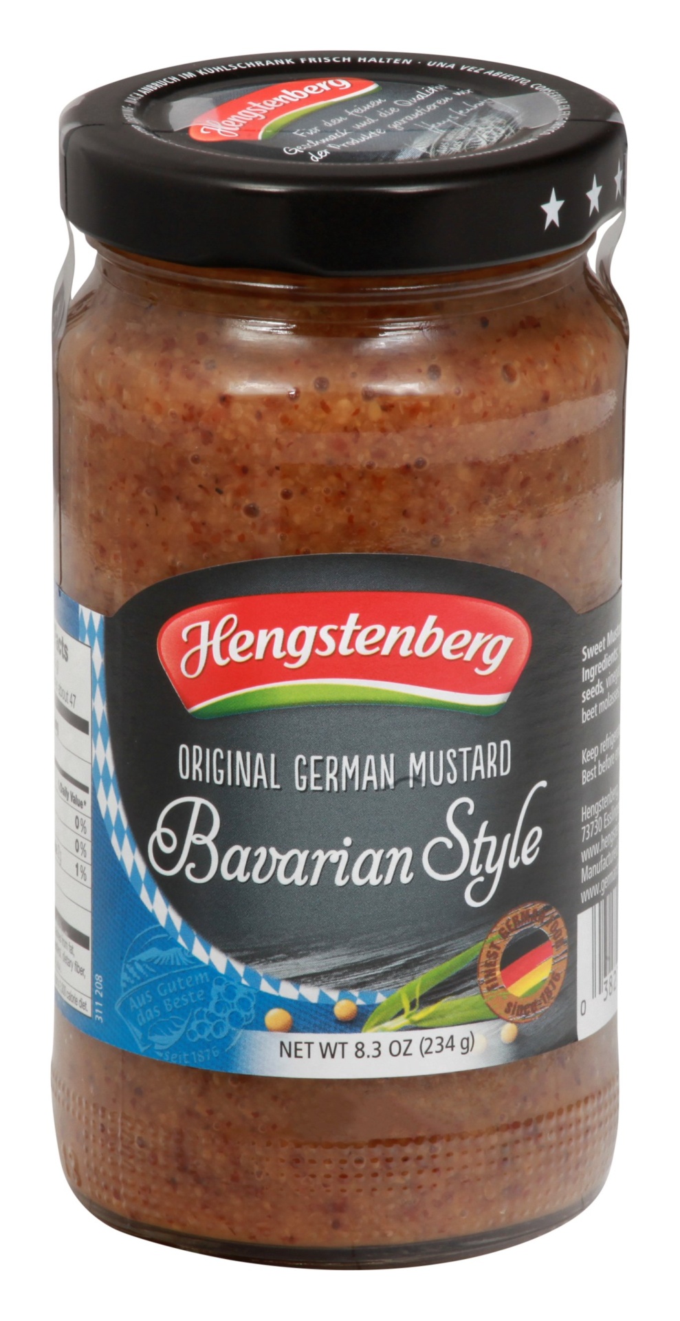 slide 1 of 1, Hengstenberg Bavarian Style Mustard, Sweet & Spicy, 7.1 oz