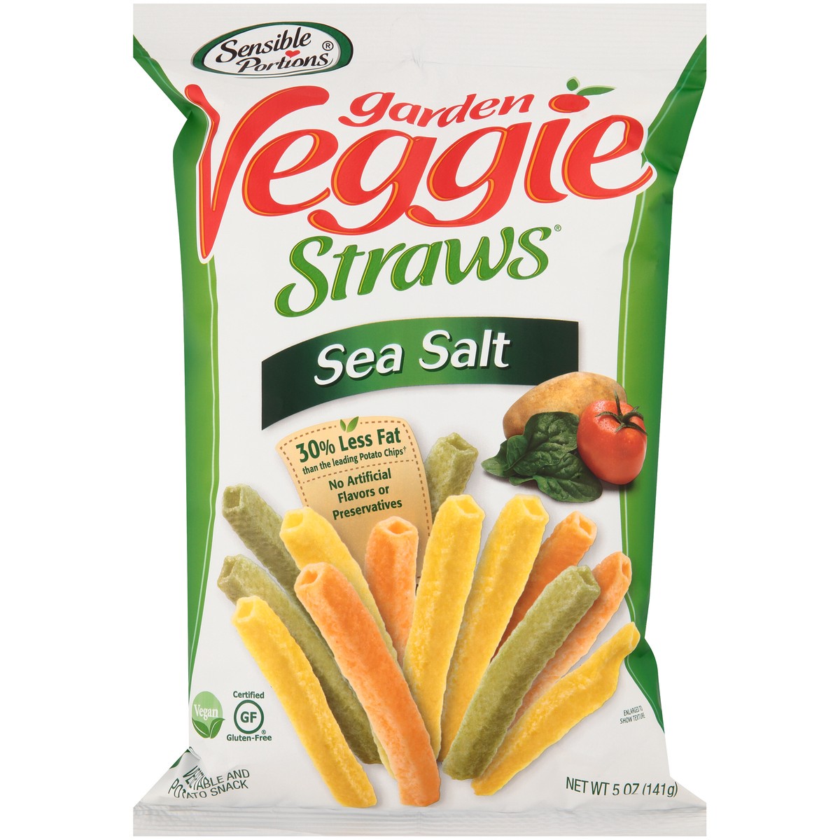 slide 4 of 7, Sensible Portions Garden Veggie Straws Sea Salt Vegetable & Potato Snack 5 oz. Bag, 5 oz