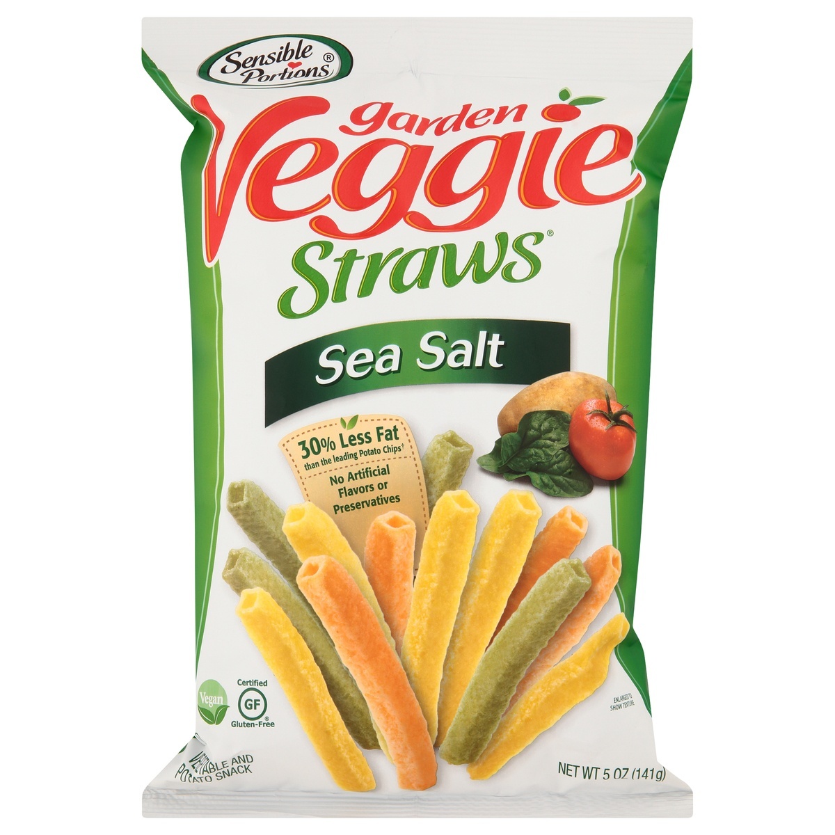 slide 1 of 7, Sensible Portions Garden Veggie Straws Sea Salt Vegetable & Potato Snack 5 oz. Bag, 5 oz