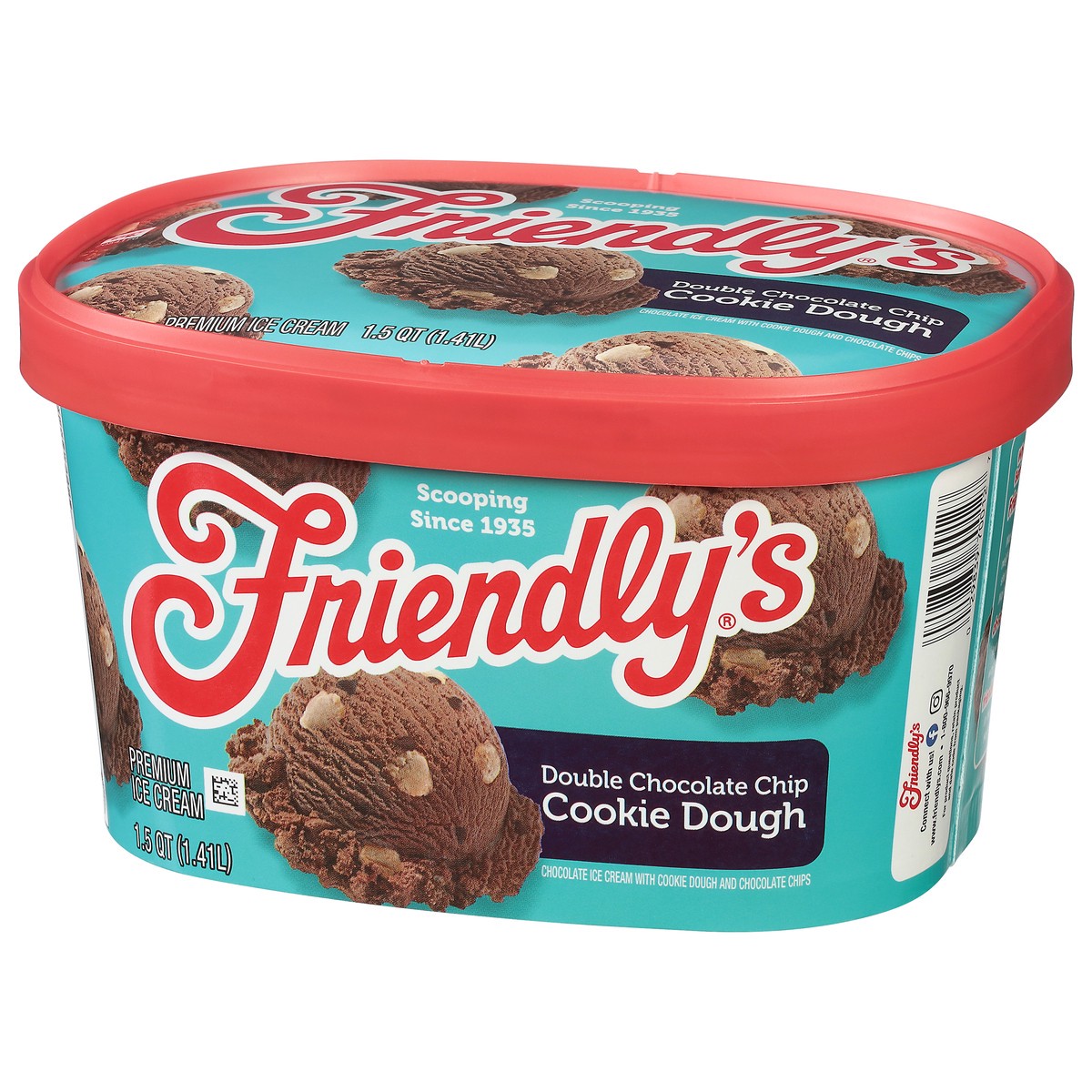 slide 5 of 9, Friendly's Double Chocolate Chip Cookie Dough Ice Cream, 48 fl oz