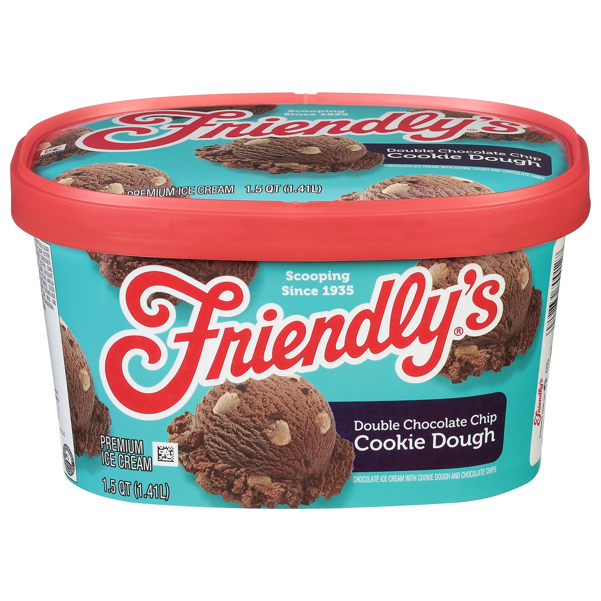 slide 1 of 9, Friendly's Double Chocolate Chip Cookie Dough Ice Cream, 48 fl oz