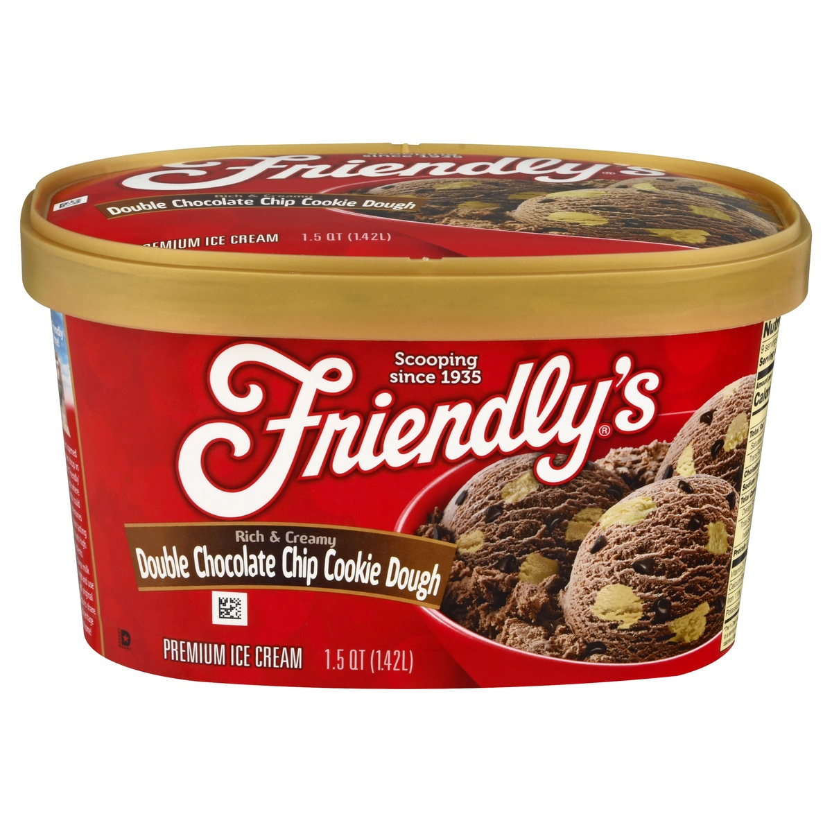 slide 1 of 1, Friendly's Double Chocolate Chip Cookie Dough Ice Cream, 48 fl oz