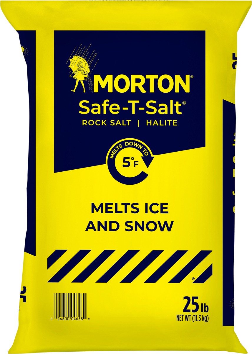 slide 5 of 5, Morton Safe-T-Salt Halite Rock Salt 25 lb, 25 lb