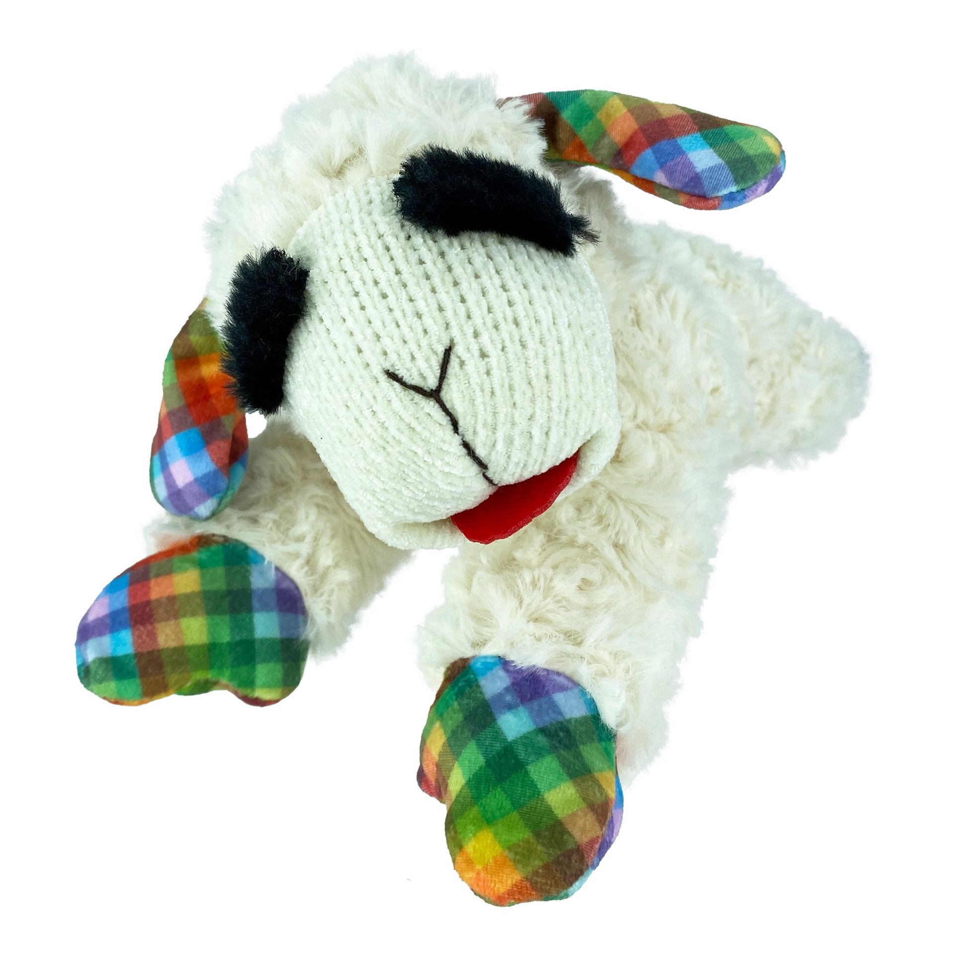 slide 1 of 1, Multipet Spring Gingham Lamb Chop Dog Toy, 1 ct