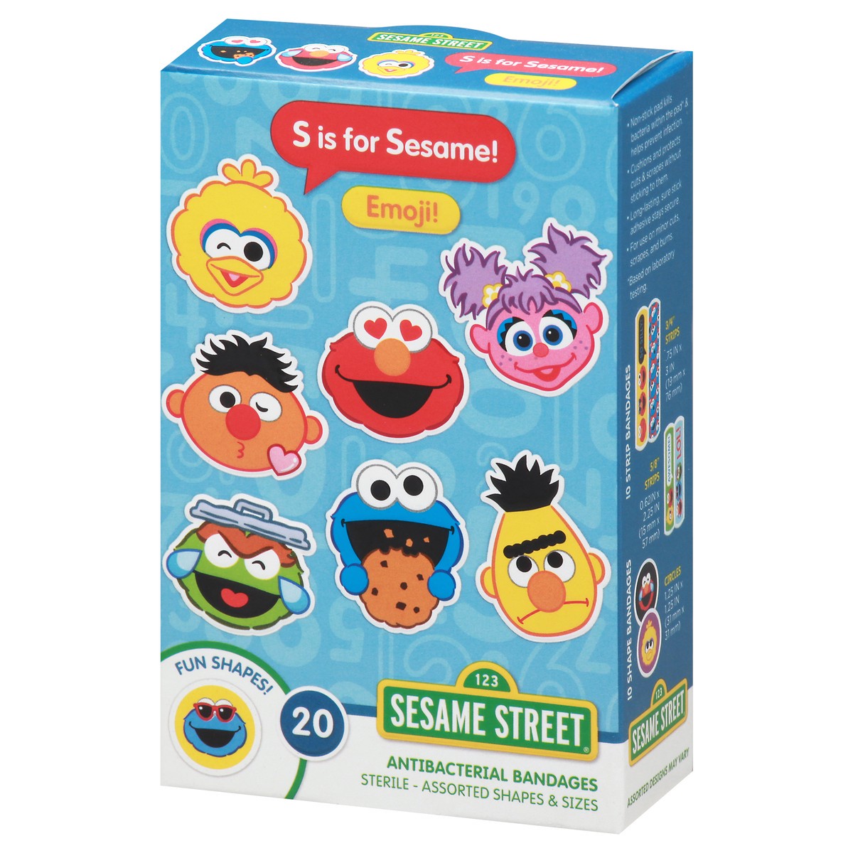 slide 4 of 9, Sesame Street Antibacterial Bandages 20 ea, 20 ct