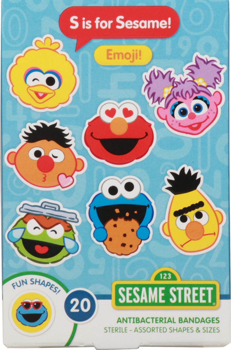 slide 5 of 9, Sesame Street Antibacterial Bandages 20 ea, 20 ct