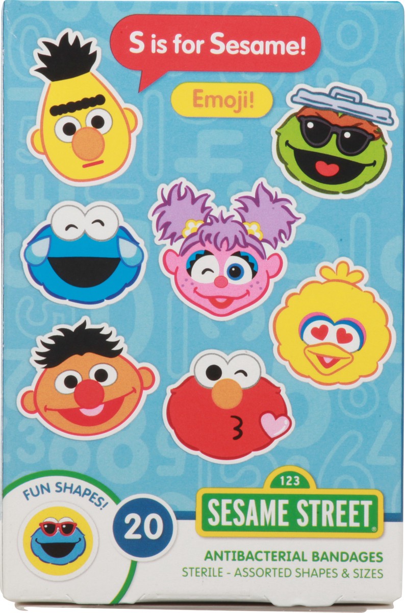 slide 3 of 9, Sesame Street Antibacterial Bandages 20 ea, 20 ct