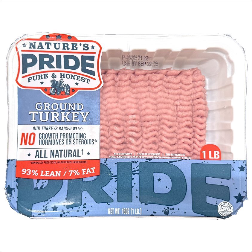 slide 1 of 1, Nature's Pride 93/07 Grnd Turkey 1Lb, 16 oz