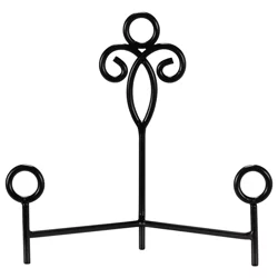 Pinnacle Malden Iron Wire Display Easel With Decorative Swirl Black 6.2"