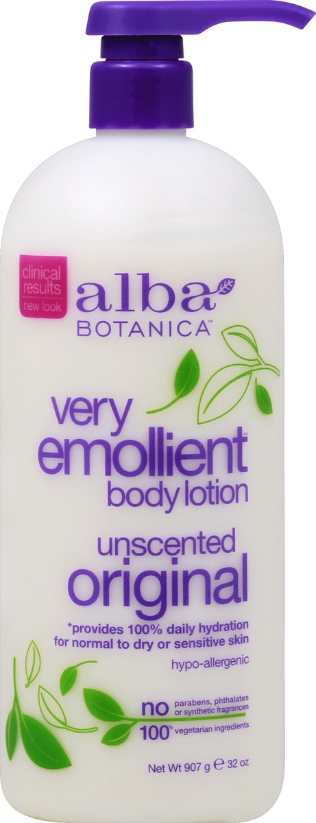 slide 2 of 2, Alba Botanica Very Emollient Body Lotion Unscented Original, 32 oz