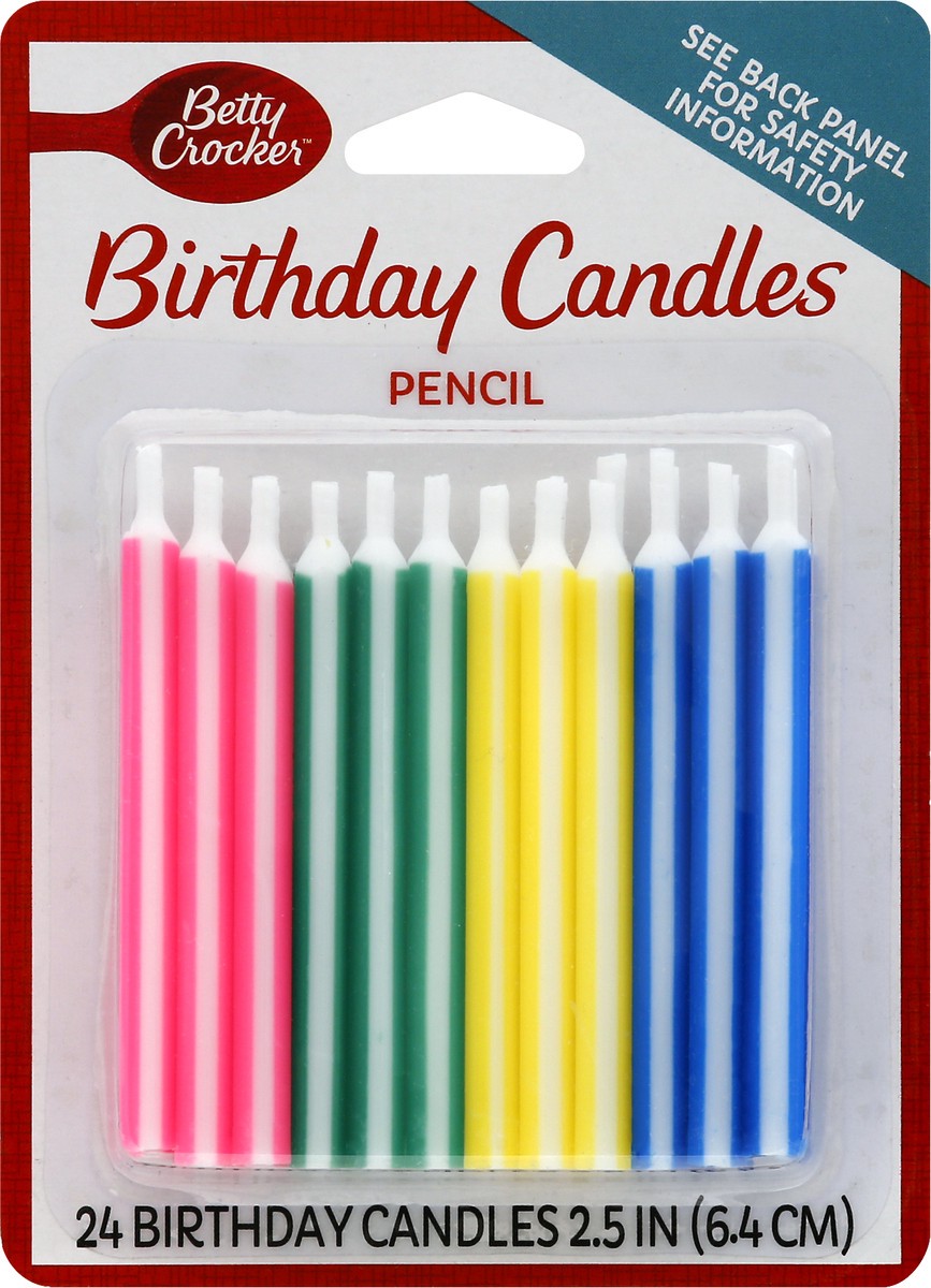 slide 1 of 9, Betty Crocker 2.5 Inch Pencil Birthday Candles 24 ea, 24 ct