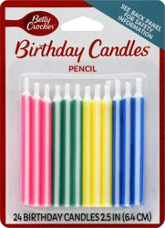 Betty Crocker 2.5 Inch Pencil Birthday Candles 24 ea