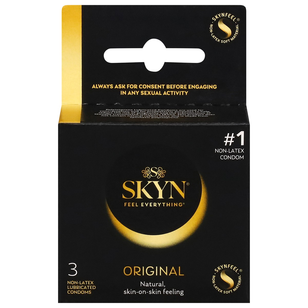 slide 1 of 9, SKYN Feel Everything Original Non-Latex Lubricated Condoms 3 ea, 3 ct